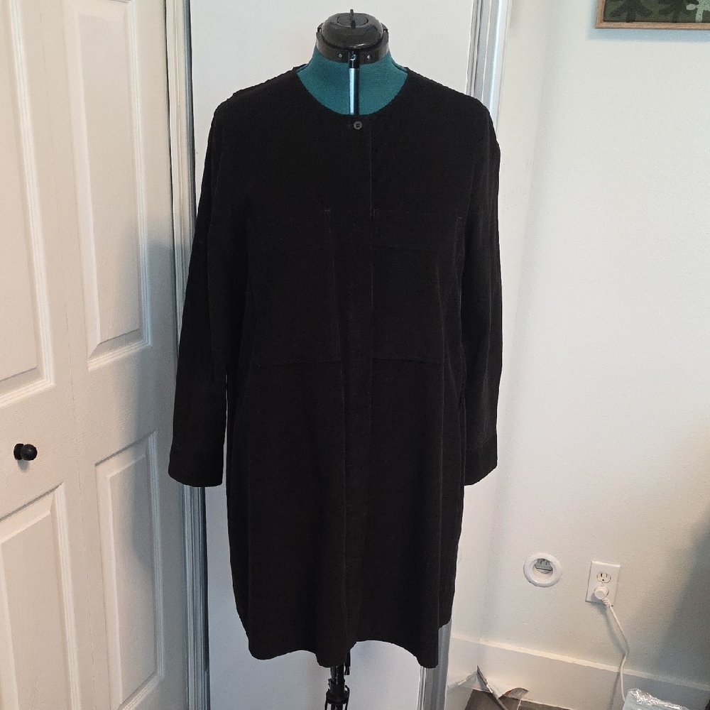 COS Corduroy Black Long Sleeve Dress Size 14